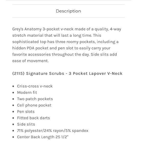 Grey’s Anatomy NWT by Barco Signature - 3 Pocket Scrub Set-Medical Pants and Top - Picture 15 of 16